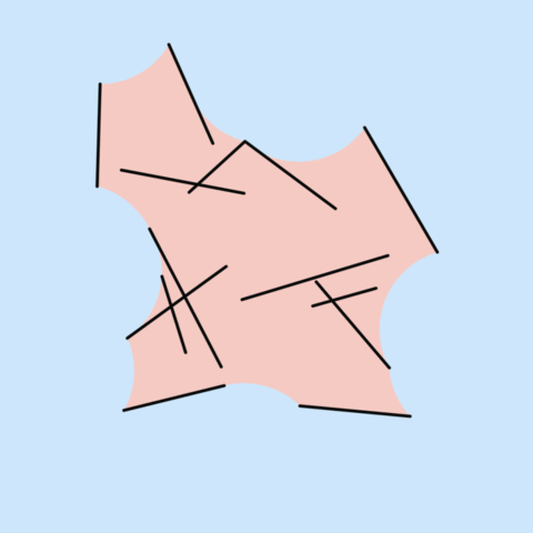 Animated preview of alpha carving on scattered line segments